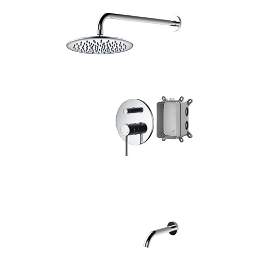 Brushed Nickel Rainforest Shower System With Rain Head