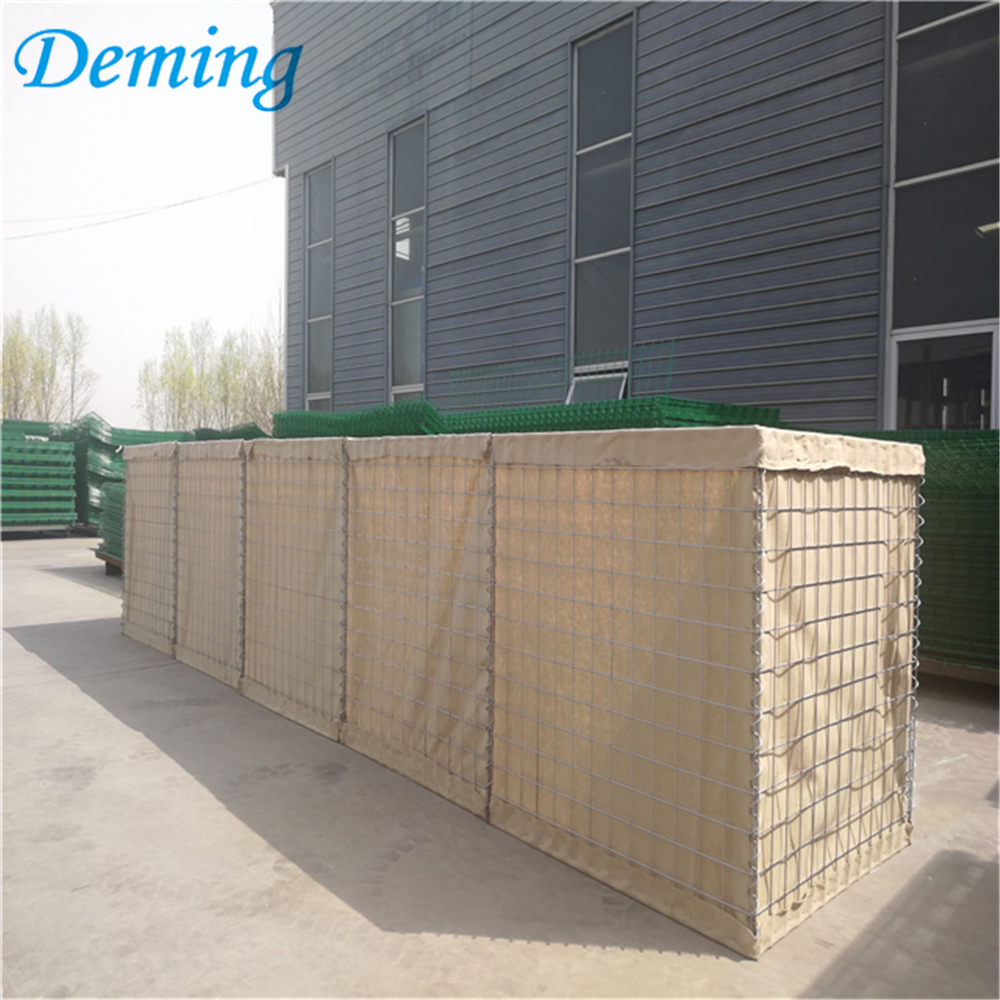 Hot dipped galvanized defence barrier welded Gabion box