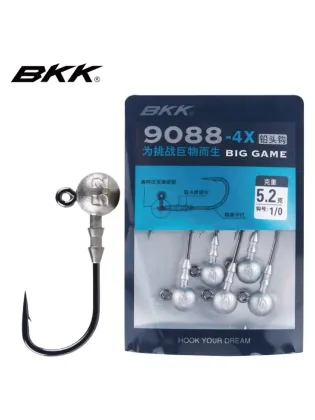 Lead Head Hook Reinforced BKK 9088-4x-np for Freshwater and Seawater Fishing - Mandarin Fish, Bass, Big Game