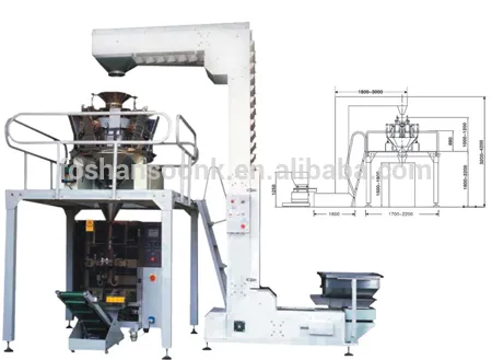 stable high efficient puffed food packing machine (sk-620d)