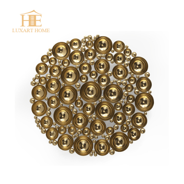 Gold Stainless Steel Luxury Round LED Mirror - Modern Customized Size Unique Design Wall Mirror Decoration
