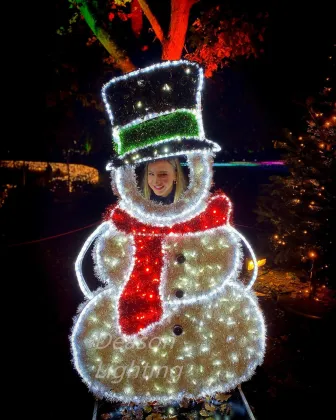 Outdoor LED Snowman Christmas Photo Op Decorations