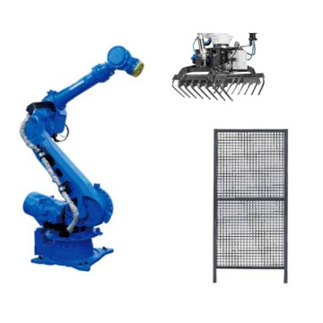 Yaskawa GP88 6-осевая рука робота с захватом CNGBS и защитным забором для автоматической обработки материалов