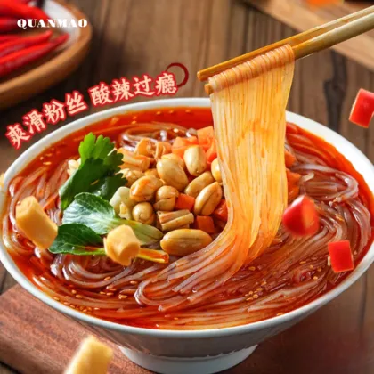 Hot & Sour Instant Sweet Potato Noodles – Authentic Spicy & Numbing Flavor, Quick Meal, Late-Night Snack