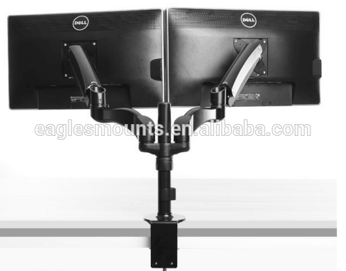 Gas spring dual monitor stand, vesa75/100mm, rotation 360degree,easy movement