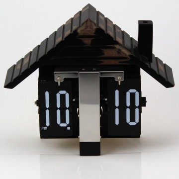 clock wooden house wall clock flip clock wooden clock