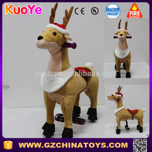 Christmas deer ride on horse with wheels electric horses ride