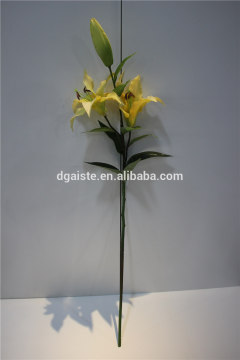 PU artificial flowers plastic two flowers one bud lily