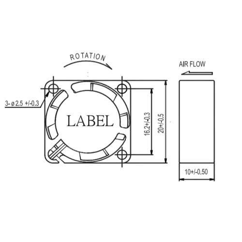 Ventilador DC de enfriamiento de la lámpara 20x06 A6