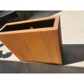 Corten Steel Flower Planter High precision customized corten steel square cube planter Manufactory