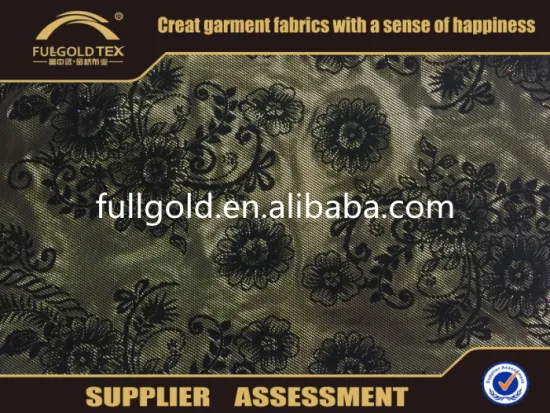 Hot Sale FDY Dyed Fashion 95%Polyester 5%Spendex Fabric Hot Stamping Flocking Casual Wear Fabric