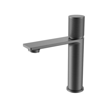 Último diseño moderno Diseño de un solo agujero Mezclador de agua de agua Batio de baño Matt Grey Basin Faucet