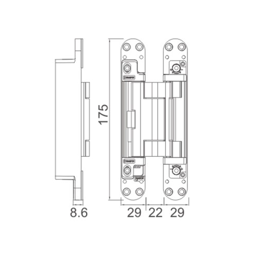 Сверхмощный скрытый шарнир для шкафов
