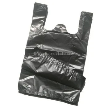 Custom Printed Plastic T-Shirt Packaging Bags - Black Contractor Trash Bags