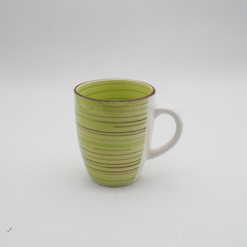 Nieuw design met de hand geschilderde keramische dinware steengoed groene servies servies diner set