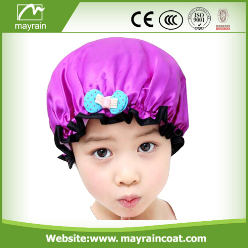 Waterproof PEVA Printed Shower Cap For Kids
