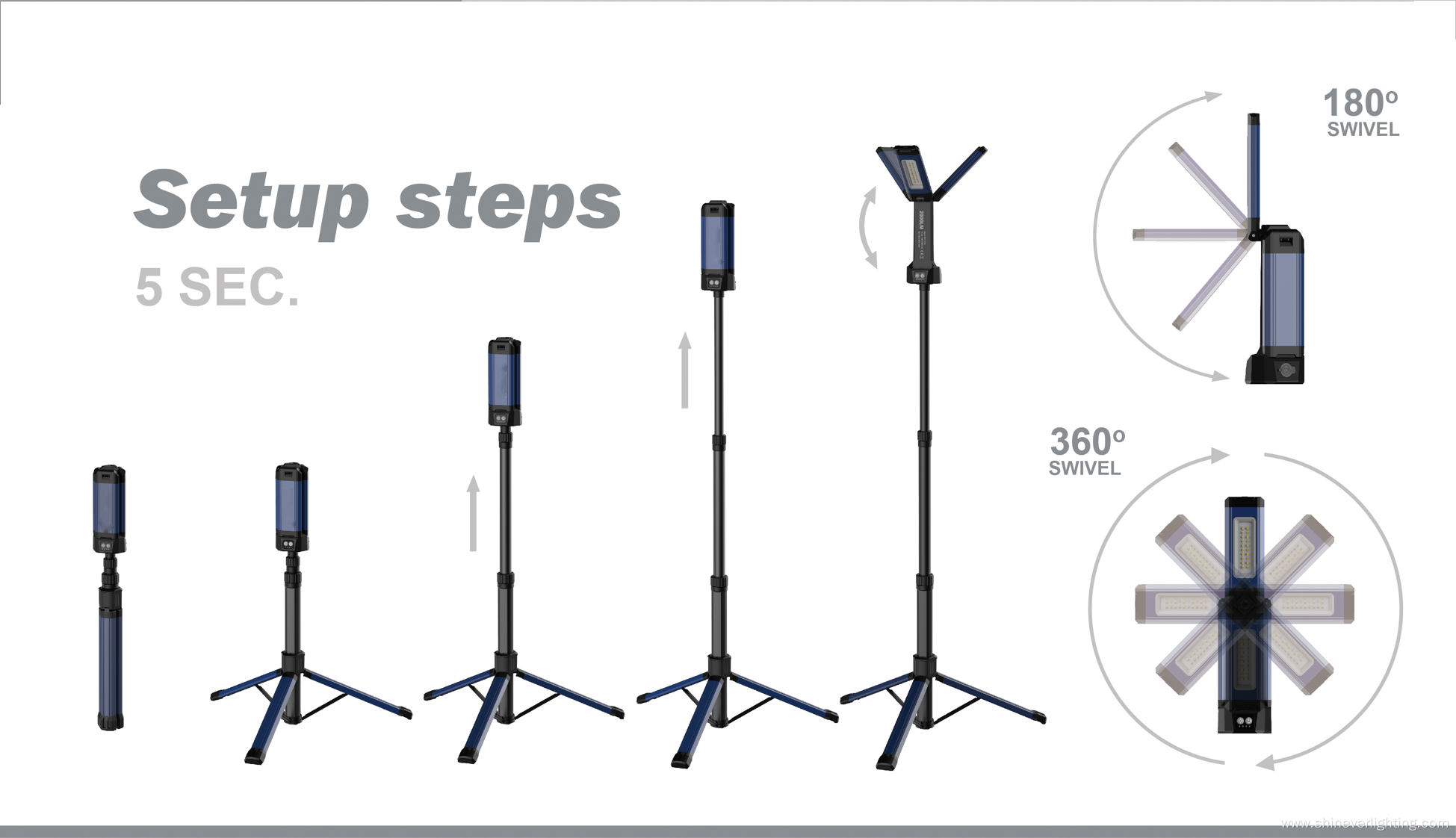 Dimmable LED Portable Magnetic Telescoping Work Light