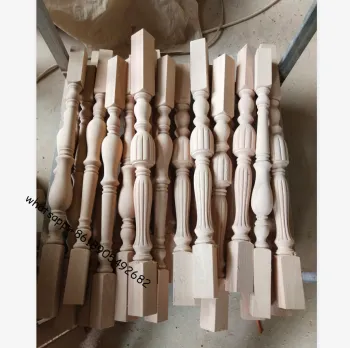 Wooden Staircase Carvings and Pillars
