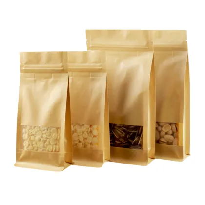 white/brown kraft paper ziplock bags