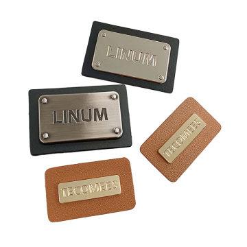 Custom Metal Logo Labels for Handbags - Hot Stamping PU Leather Marks