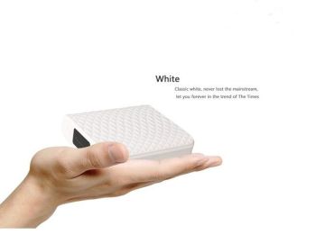 Emergency 5v 18650 Mini Power Bank White With Usb Charging Cable For Outdoor Travel