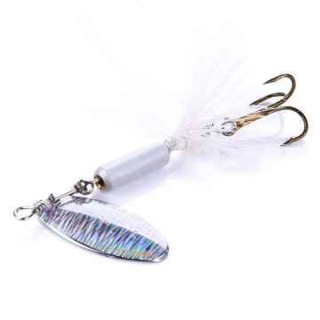 Hard Metal Swivel Spoon Jigging Spinner Blade Lure Bait for Bass Trout