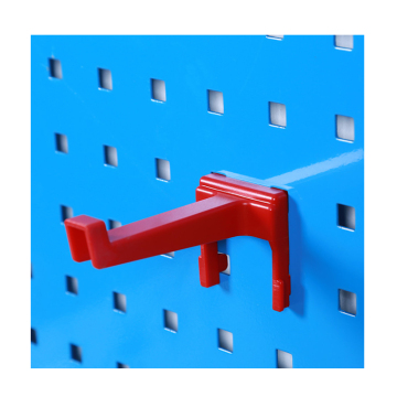 Red Plastic Pegboard Hooks for Organizing