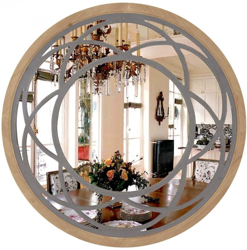 Rustic Round Decorative Large Wall Mirror