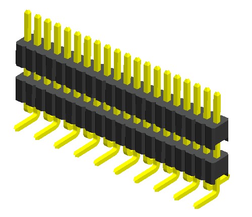 0,050 &quot;(1,27 mm) Cabeçalho de pino vertical smt conn único linha dupla plástica dupla