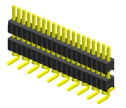 1.27mm Pin Header Vertical SMT Conn Single Row Double Plastic
