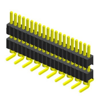 0,050 &quot;(1,27 mm) Pin Header Vertical SMT Conn Single Row Double Plastic