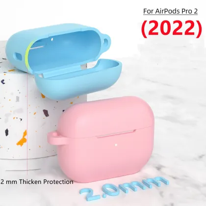 Silicone Case Protector for AirPods Pro 2nd Gen - Shockproof with KeyChain