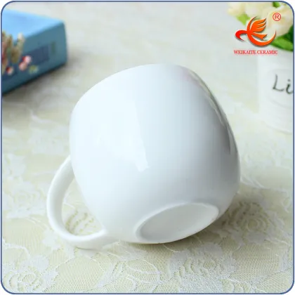 Ceramic Bone China Mug - White Coffee Cup with Logo