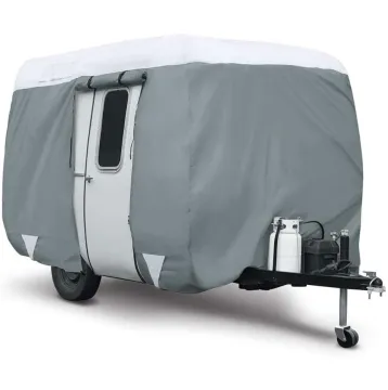Heavy Duty Outdoor Travel Trailer Cover RV Cover Anti-UV Camper" could be shortened and optimized for a search engine as:

"Anti-UV Heavy Duty RV Travel Trailer Cover