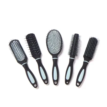 Customizable Tangle-Free Professional Hairbrush and Comb Set: Colorful, Vent Design for All Hair Types
