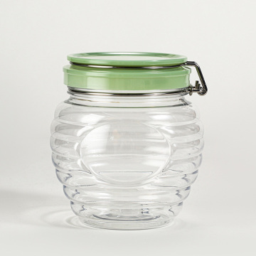 High Quality Metal Snap Lock Airtight Plastic Honey Jar