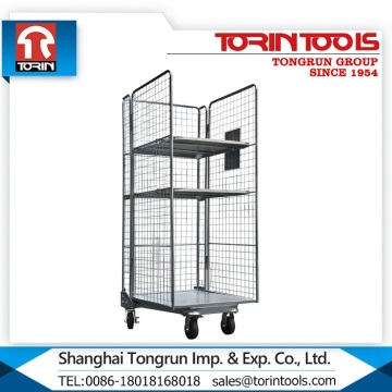Three sides rolling containers for warehouse storage