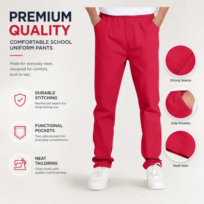 Elastic Waist Button Regular Hem Uniform