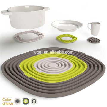 2017 newest colorful 3 in 1 anti heat silicone pot pan cup coaster for kitchen or bar