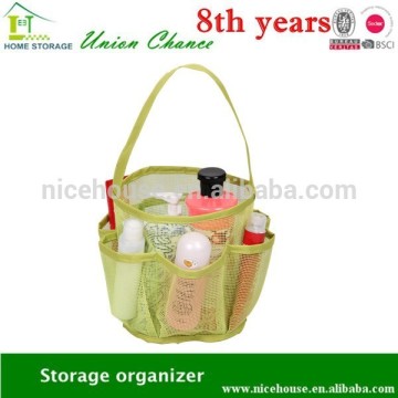 tubular pvc mesh bag with handle storage for towel bath gel or shampoo etc
