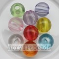 Transparent frosted round beads with big through hole 