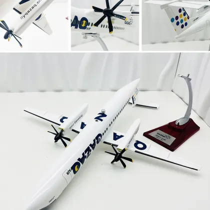 1:100 Scale 33cm Qazaq Air Bombardier Dash8-400 Q400 Resin Airplane Model