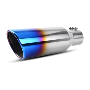 Universal Titanium Glossy Polished Blue Burnt Exhaust Pipe Tip