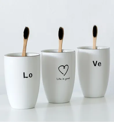 Customized Simple Household Ceramic Mouthwash Cup for Hotels