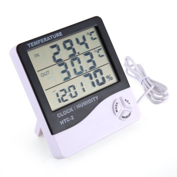 Digitale draagbare LCD-thermo-hygrometer: indoor/buitenthermometer en hygrometer