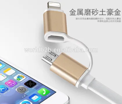 New design fast data transmission cable 2 in 1 usb cable for android and apple, new usb cable