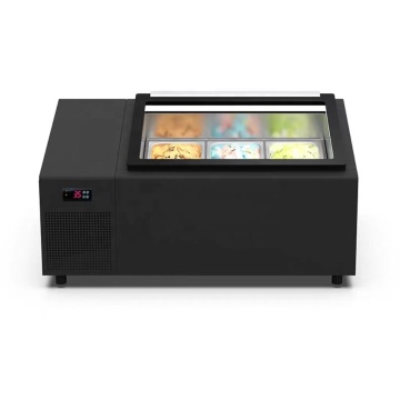 Single-Temperature Commercial Desktop Ice Cream Display Case - 220V Self-Freezing Refrigerator for Bars