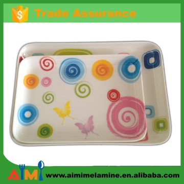 Factory custom small melamine decal tray