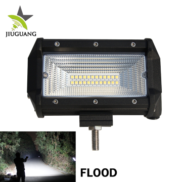 72W Offroad Flood Beam LED Driving Light - 5 Inch 2 Row 12V/24V LED Light Bar for 4X4 Trucks