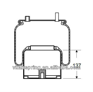 DAF 1266382 887MK3 Rubber air shock absorber/ DAF air ride suspension system air spring steel parts steel piston